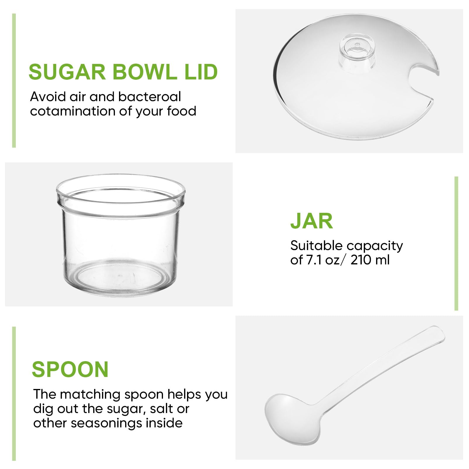 Tioncy six-piece sugar jar set with tag sheets for labeling