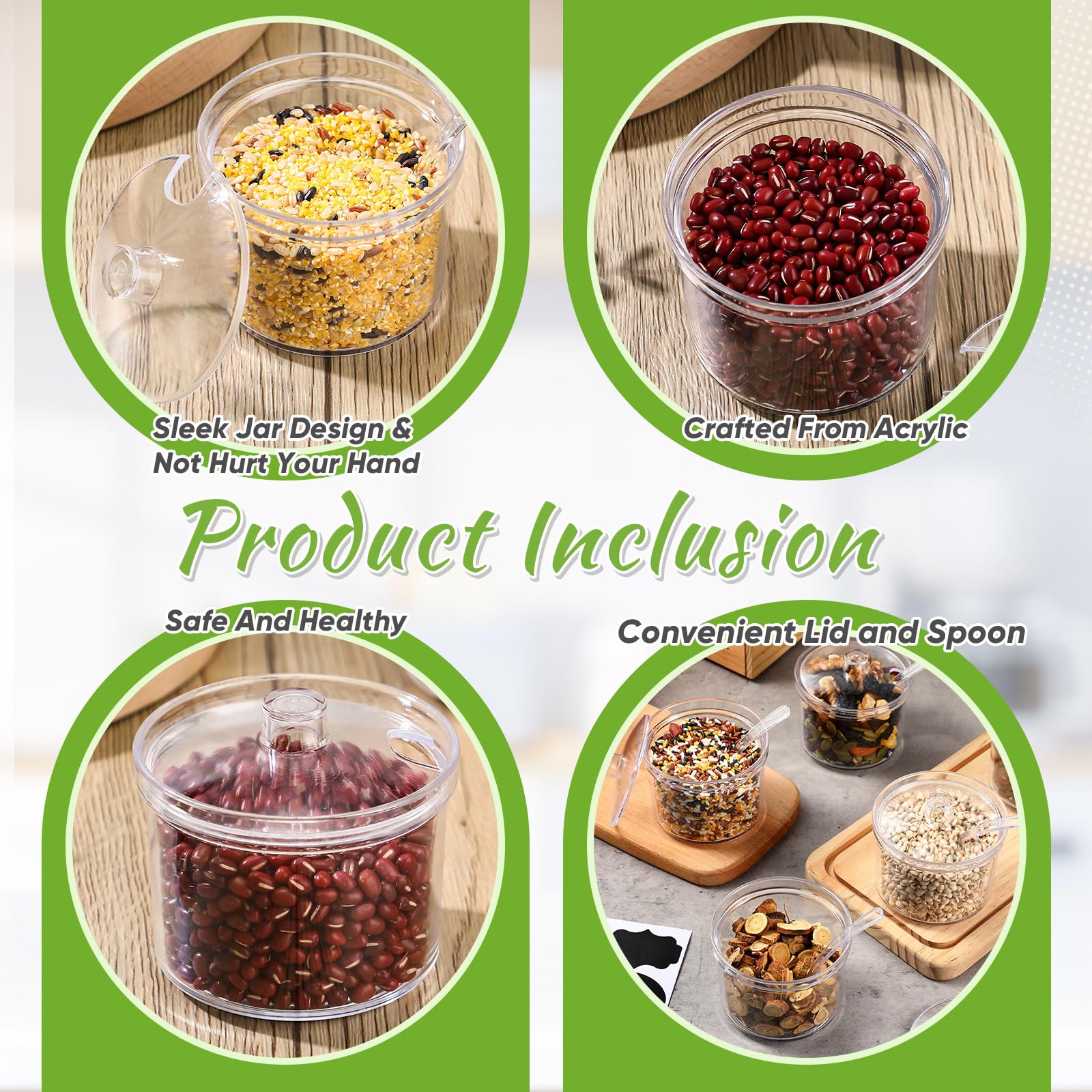 Tioncy transparent sugar containers blend with kitchen decor and help tracking supplies