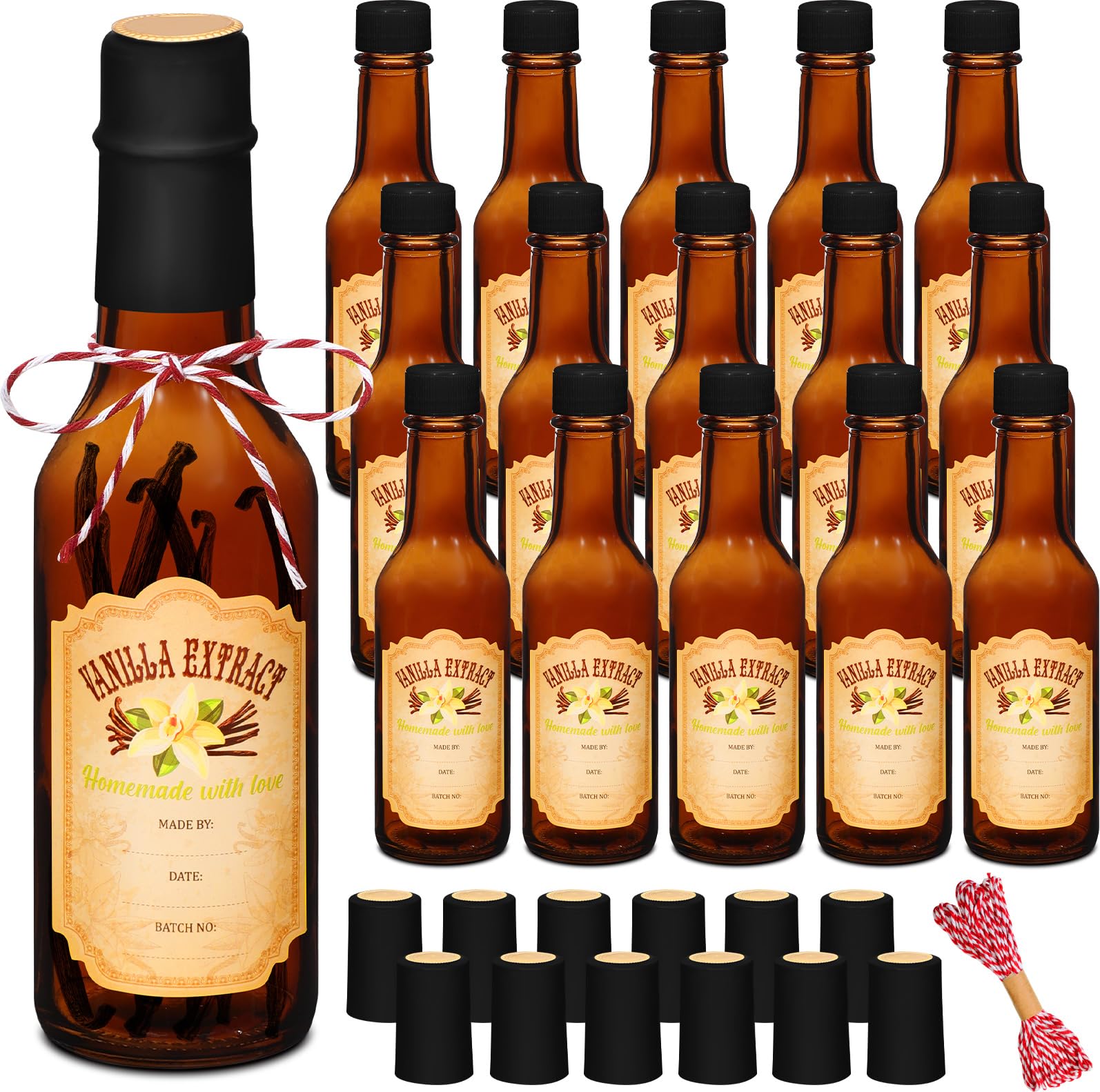 Tioncy vanilla bottle cap close-up for easy reseal and reuse