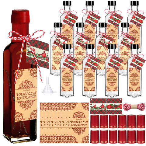 Tioncy vanilla bottle with cap in clear glass, ideal for homemade extracts.