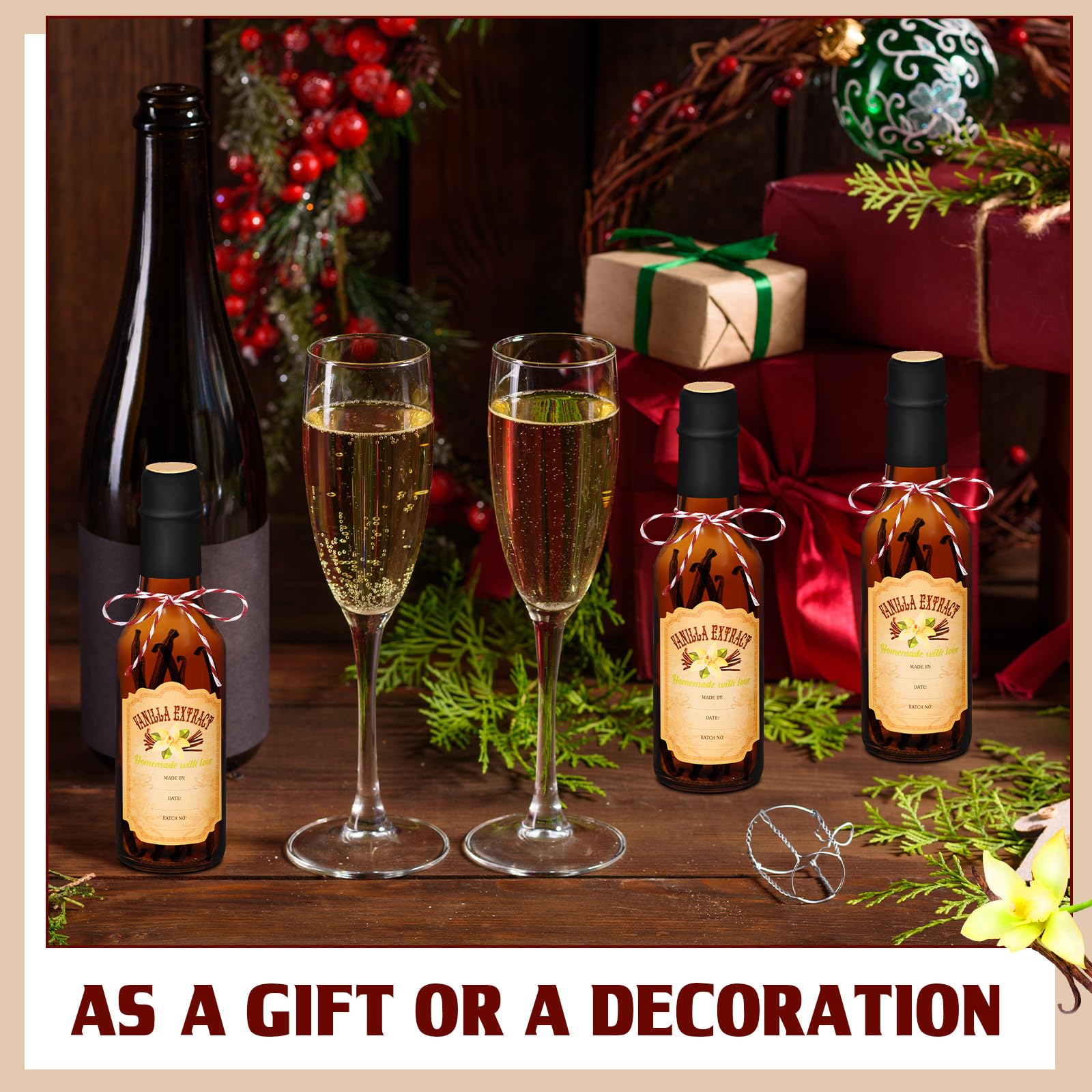 Tioncy 16-pack vanilla bottles ready for DIY and gifting