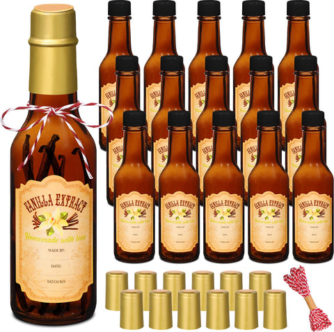 Tioncy vanilla bottles 5oz brown glass ready for homemade extracts.