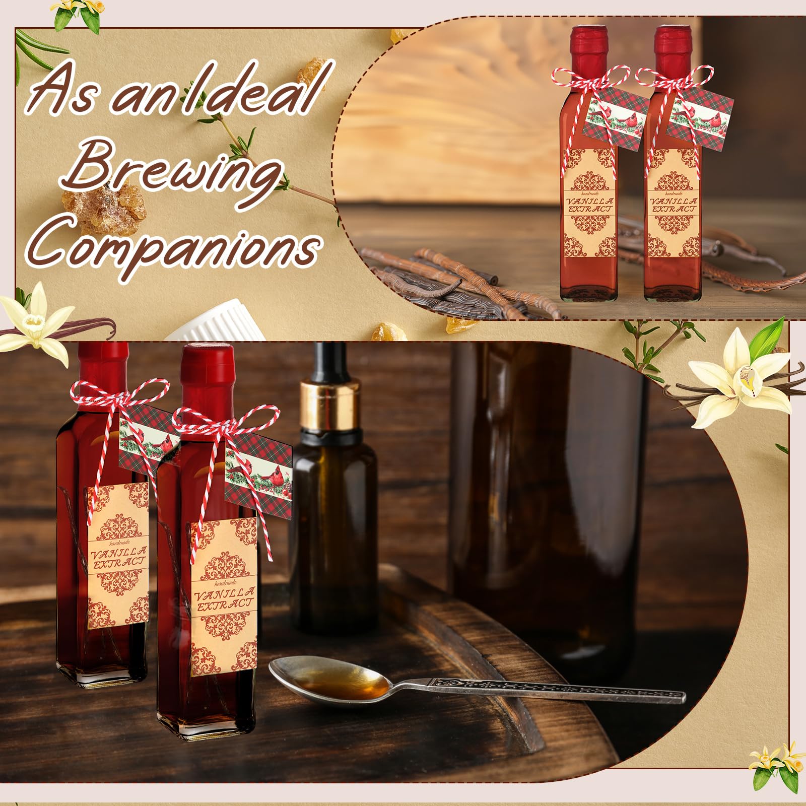 Tioncy set of twelve vanilla bottles ready for gifting and storage.