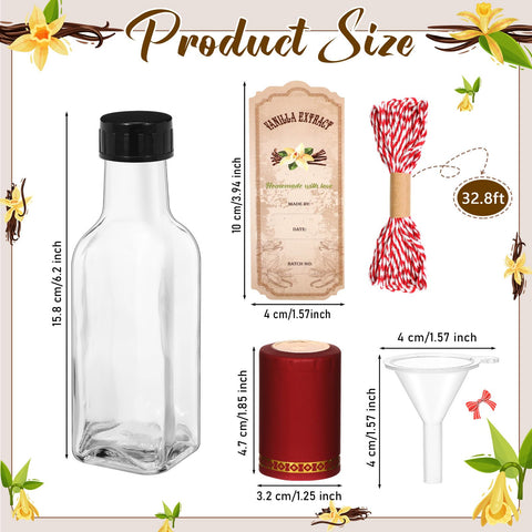 Tioncy 5oz square glass bottle close-up of cap and shrink band for secure sealing