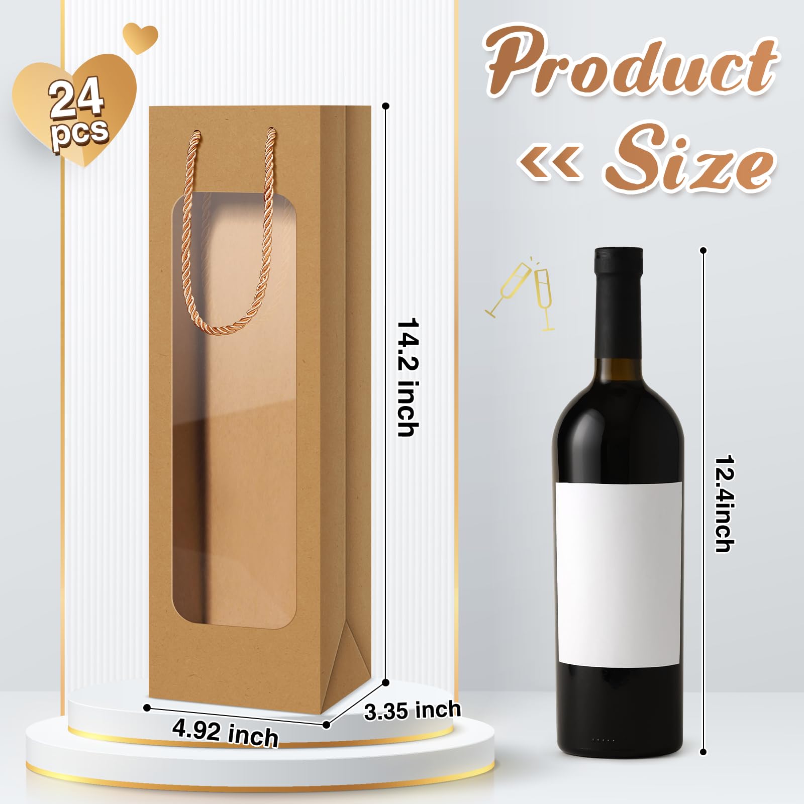 Tioncy wine bag with handles for simple transport and presentation