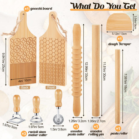 Tioncy wooden pasta cutter delivers clean, precise cuts for fresh pasta.