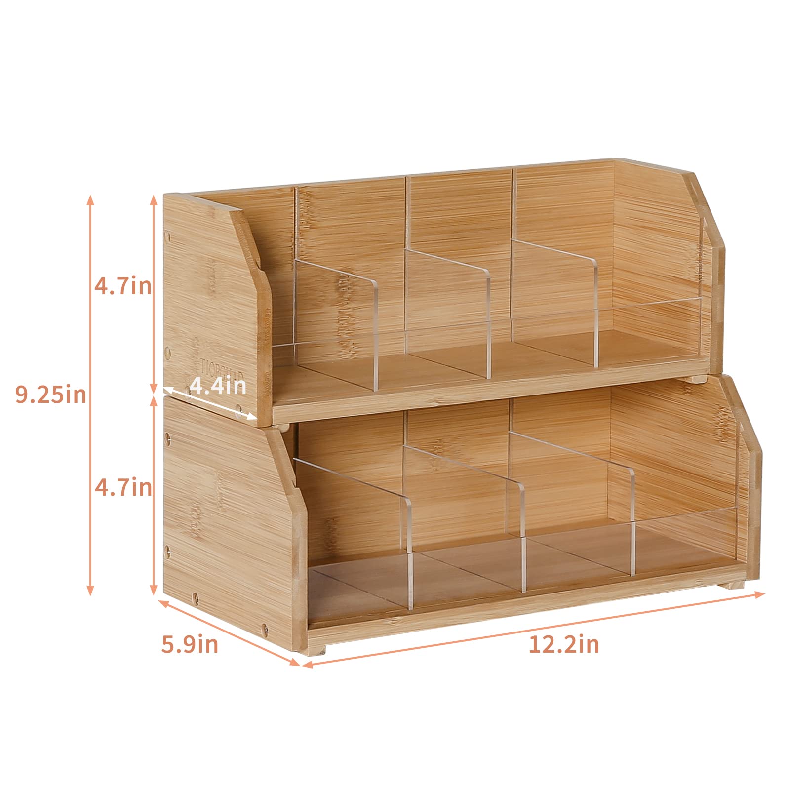Smooth bamboo surface and rounded edges of the TIOPGHAD tea box for safe daily use.