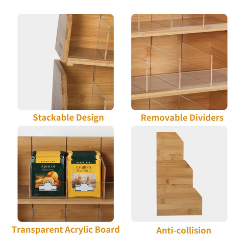 TIOPGHAD space-saving tea organizer perfect for cabinet or counter