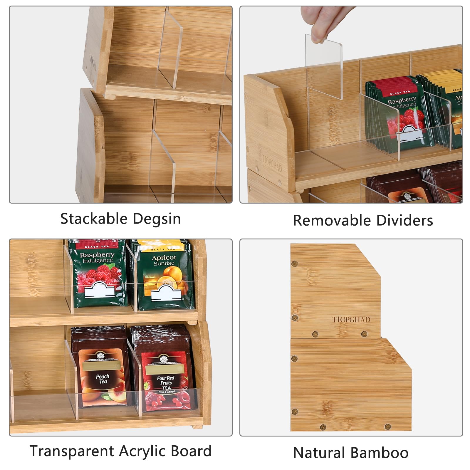 Two-layer stackable design from TIOPGHAD saves counter or cabinet space.