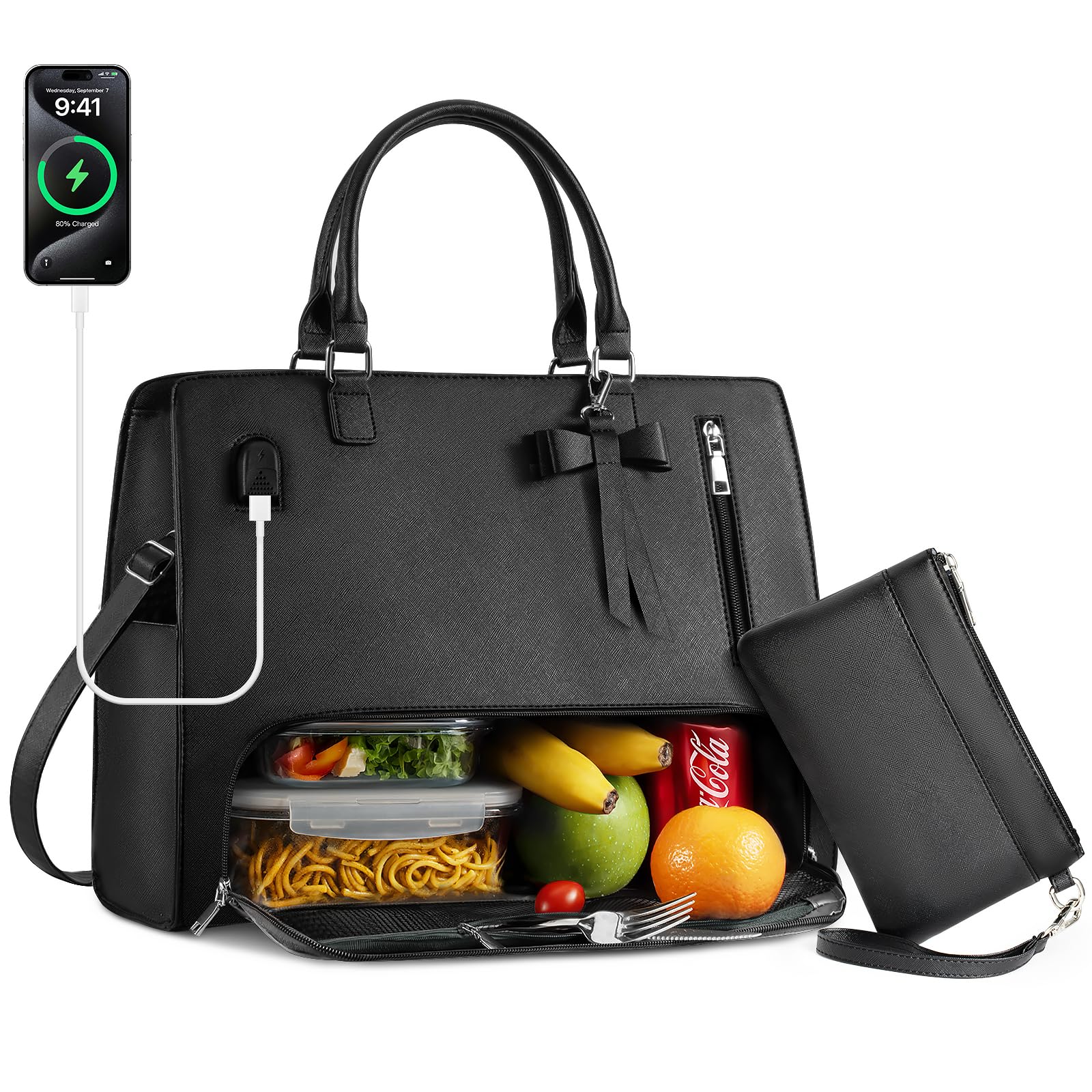 Tiostep lunch tote insulated compartment keeps meals fresh for hours during work or travel.