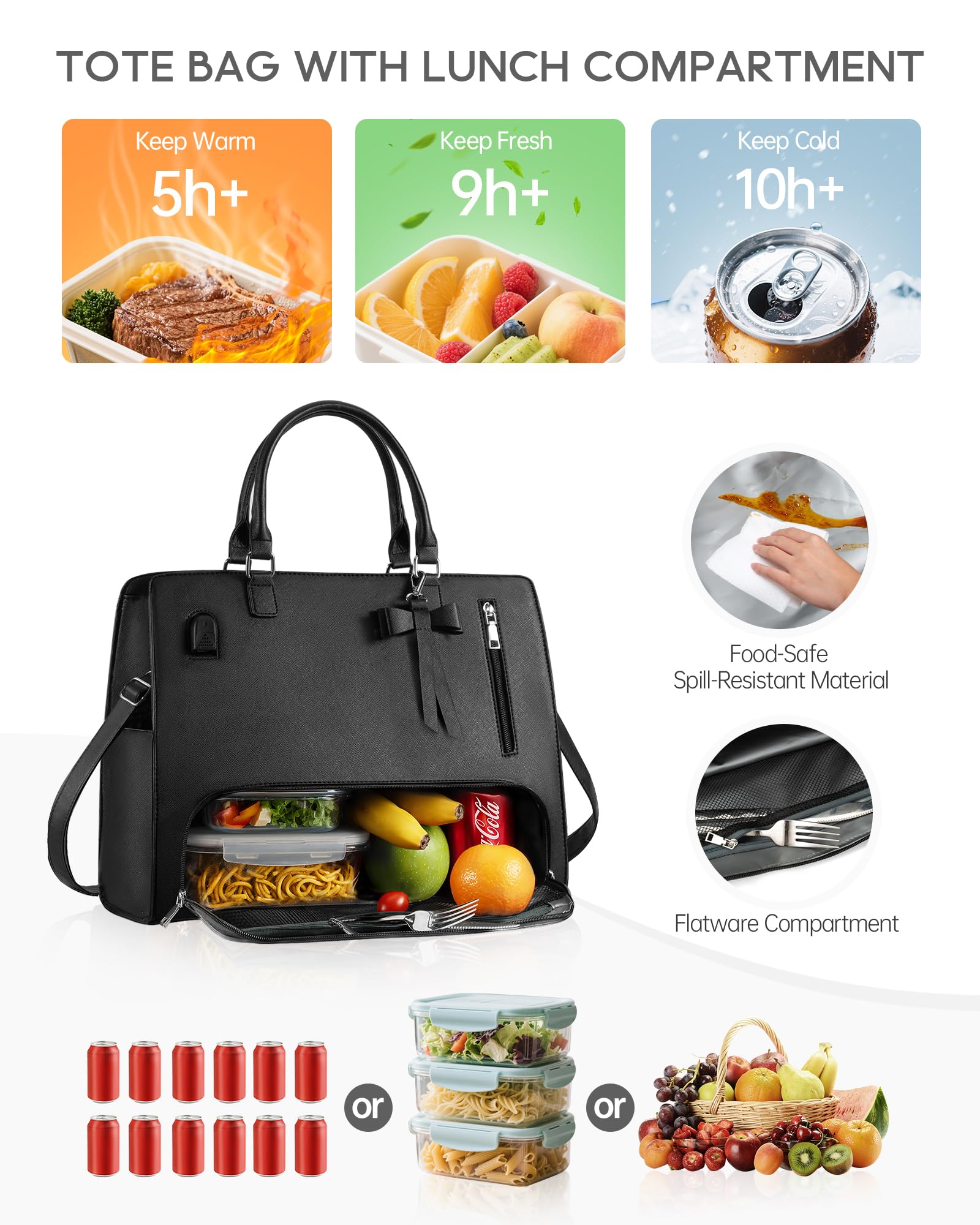 Tiostep lunch tote laptop-15-6-inch-compartment keeps your device secure and organized.