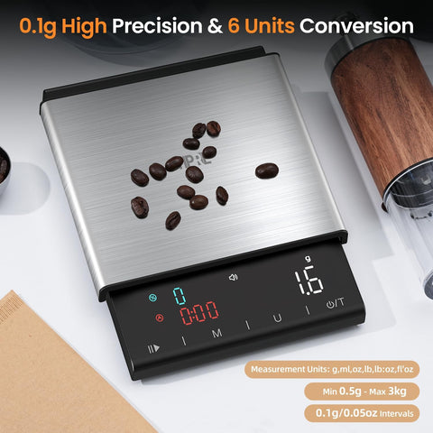 TIPRE scale tare function simplifies adding ingredients during brewing