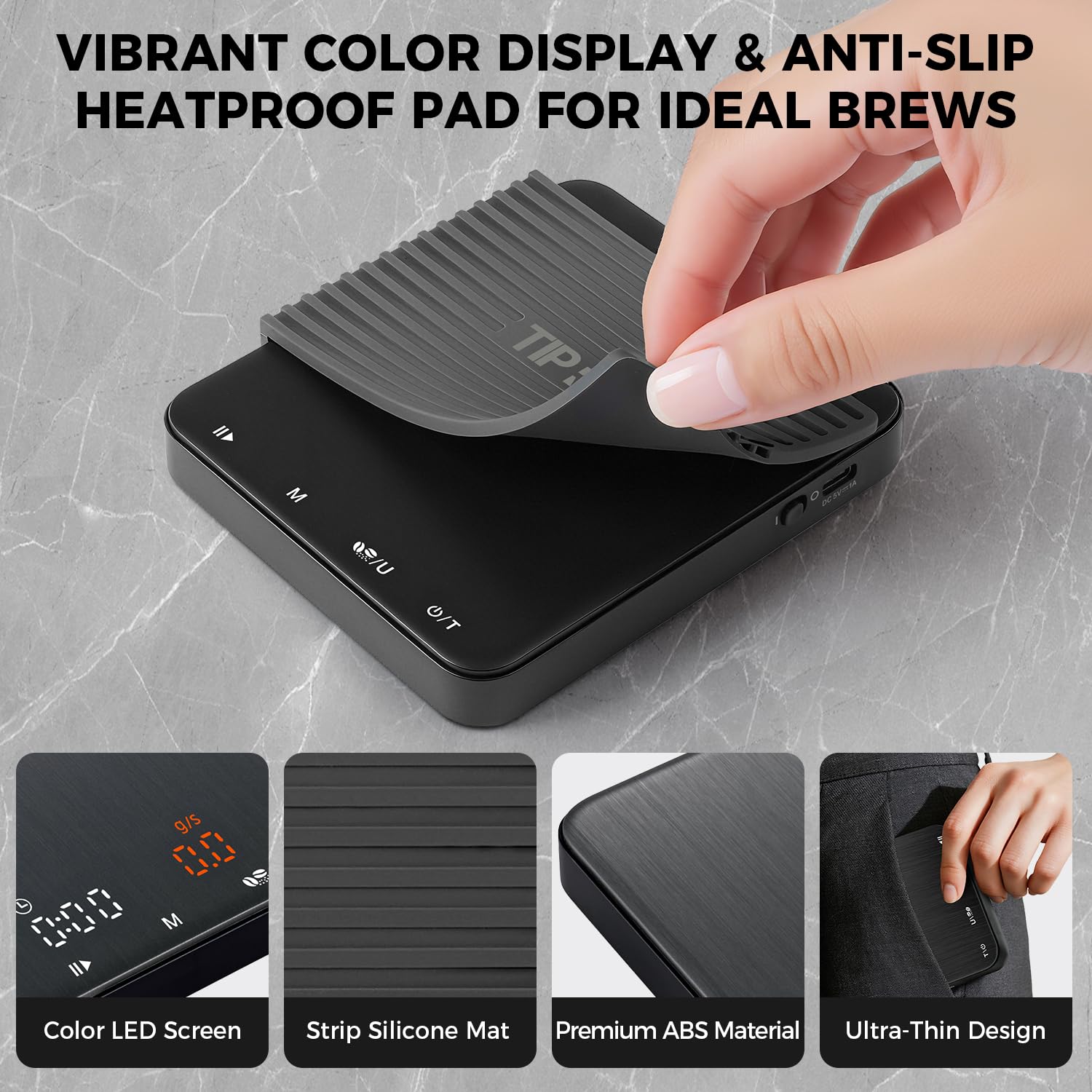 Tipre Mini Espresso Scale packaging-ready image for portable setup.