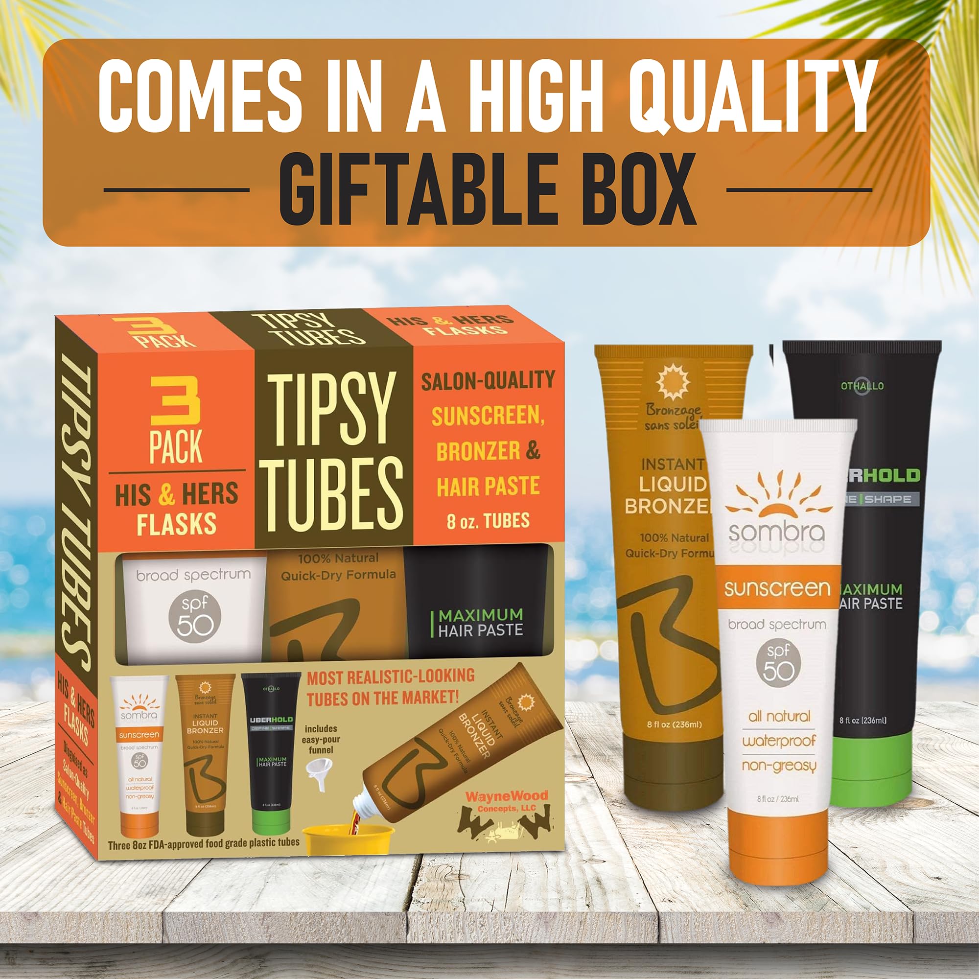 Tipsy Tubes 24oz total capacity set ready for sharing at events