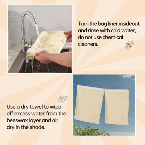 Tirphy easy-care cleaning bags highlight simple washing and quick air dry.