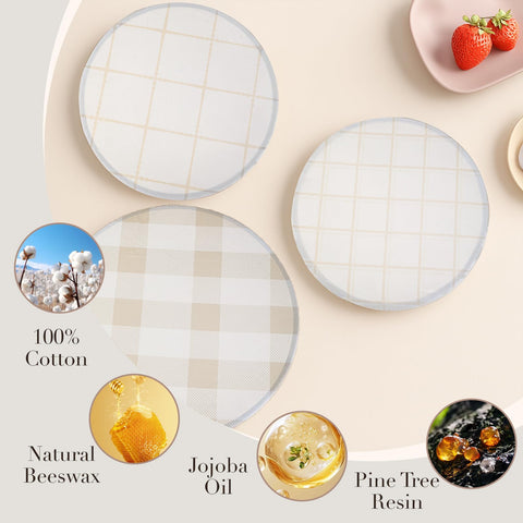 Tirphy elastic-edge bowl cover shows secure fit on different bowls