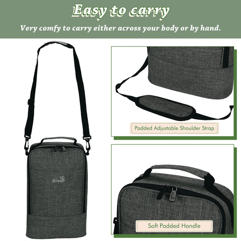 Tirrinia insulated interior with padding guards bottles during travel and outings