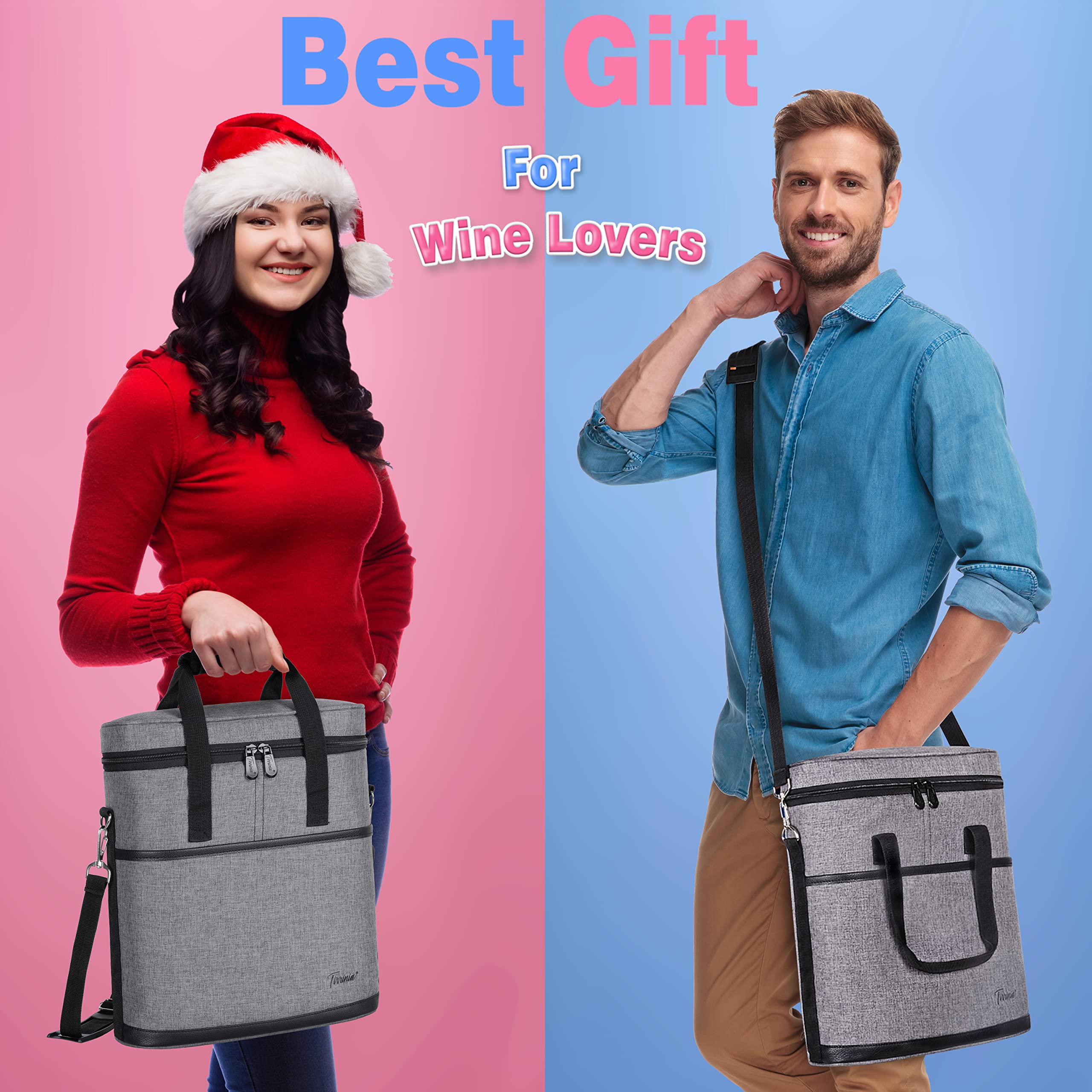 Tirrinia durable 600D exterior and padding protect bottles in transit