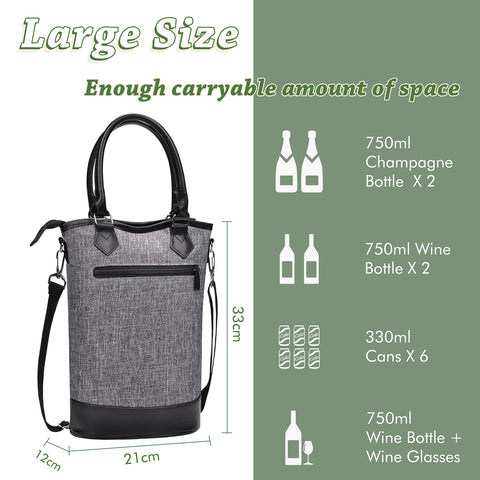 Tirrinia interior divider protecting two bottles during travel