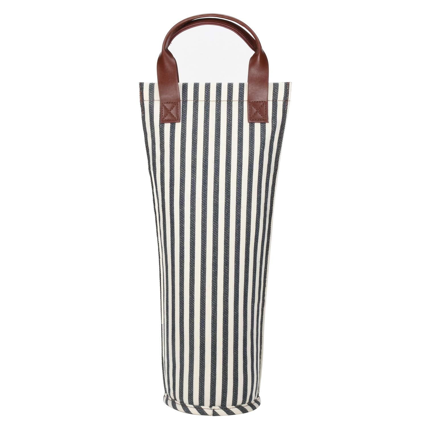Tirrinia wine gift tote blue stripe design for easy travel