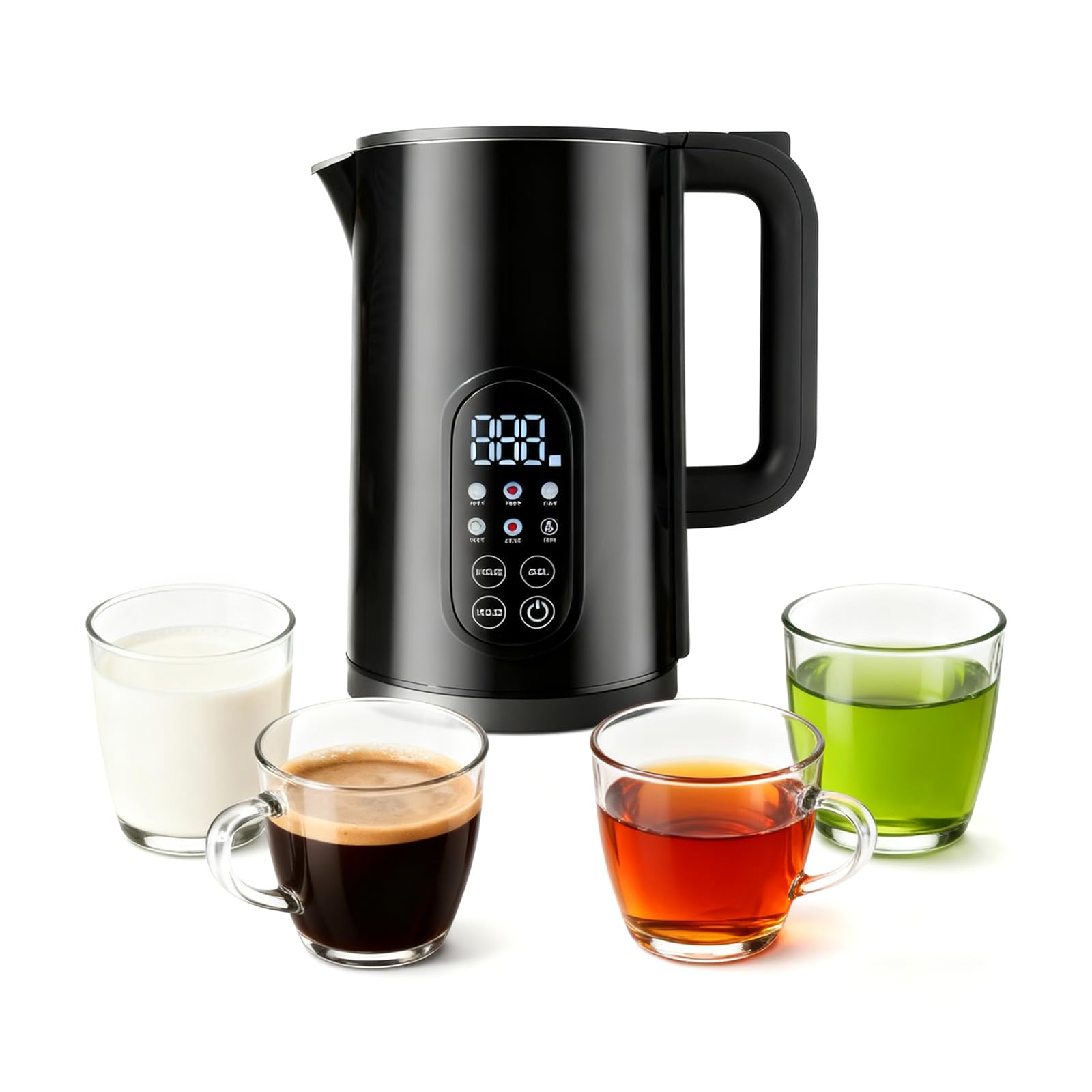 Tisanio PrecisionTemp Kettle temperature settings for precise tea and coffee brewing.