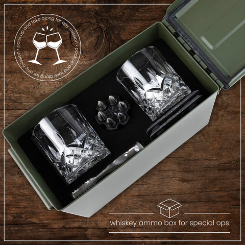 Complete Titan LSO whiskey set ready for gifting or display