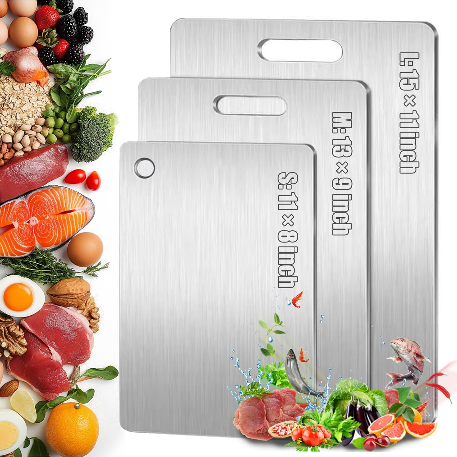 Titanium cutting board set 11.8 x 7.7 inches on counter for small-task prep
