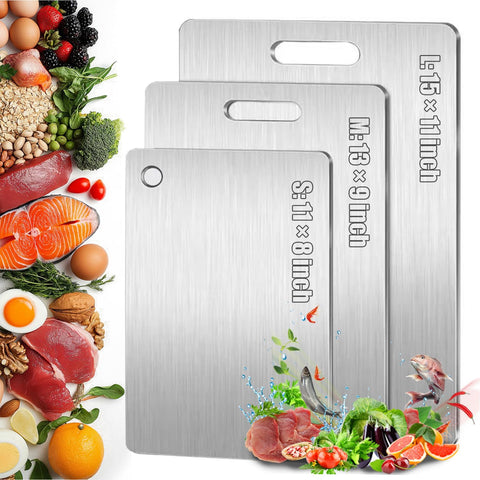 Titanium cutting board set 11.8 x 7.7 inches on counter for small-task prep