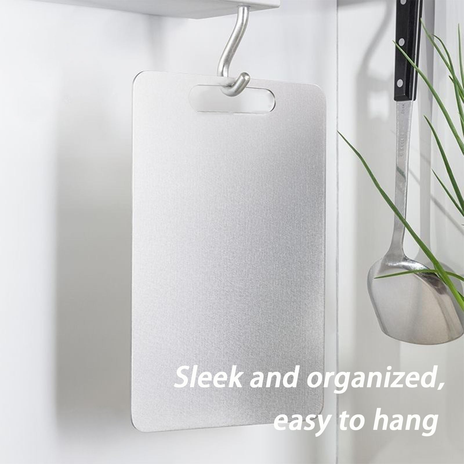 100% Pure Titanium cutting board set durable, lightweight and warp-resistant.