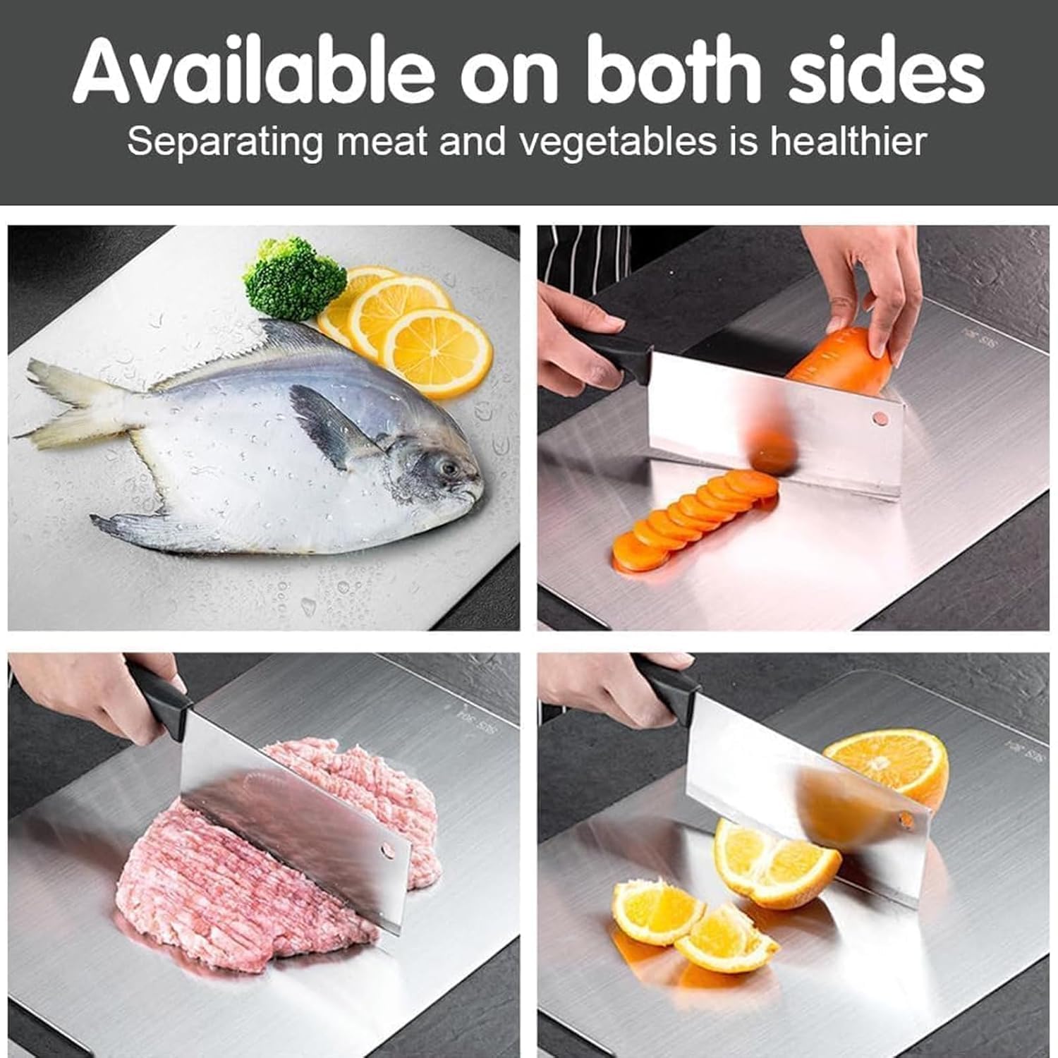 Titanium cutting board set portable for outdoor picnics and travel
