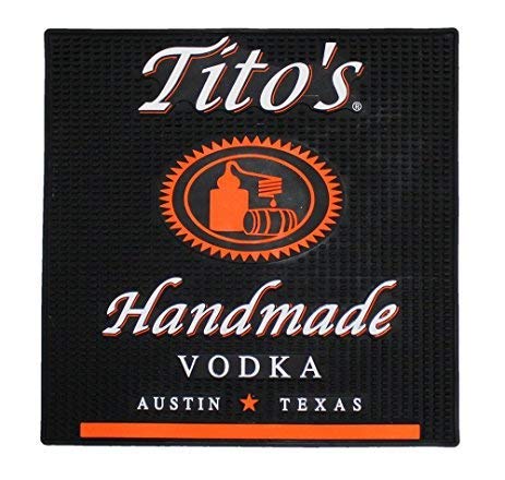 Tito's Bar Mat 16x16: non-slip surface for stable cocktail prep.