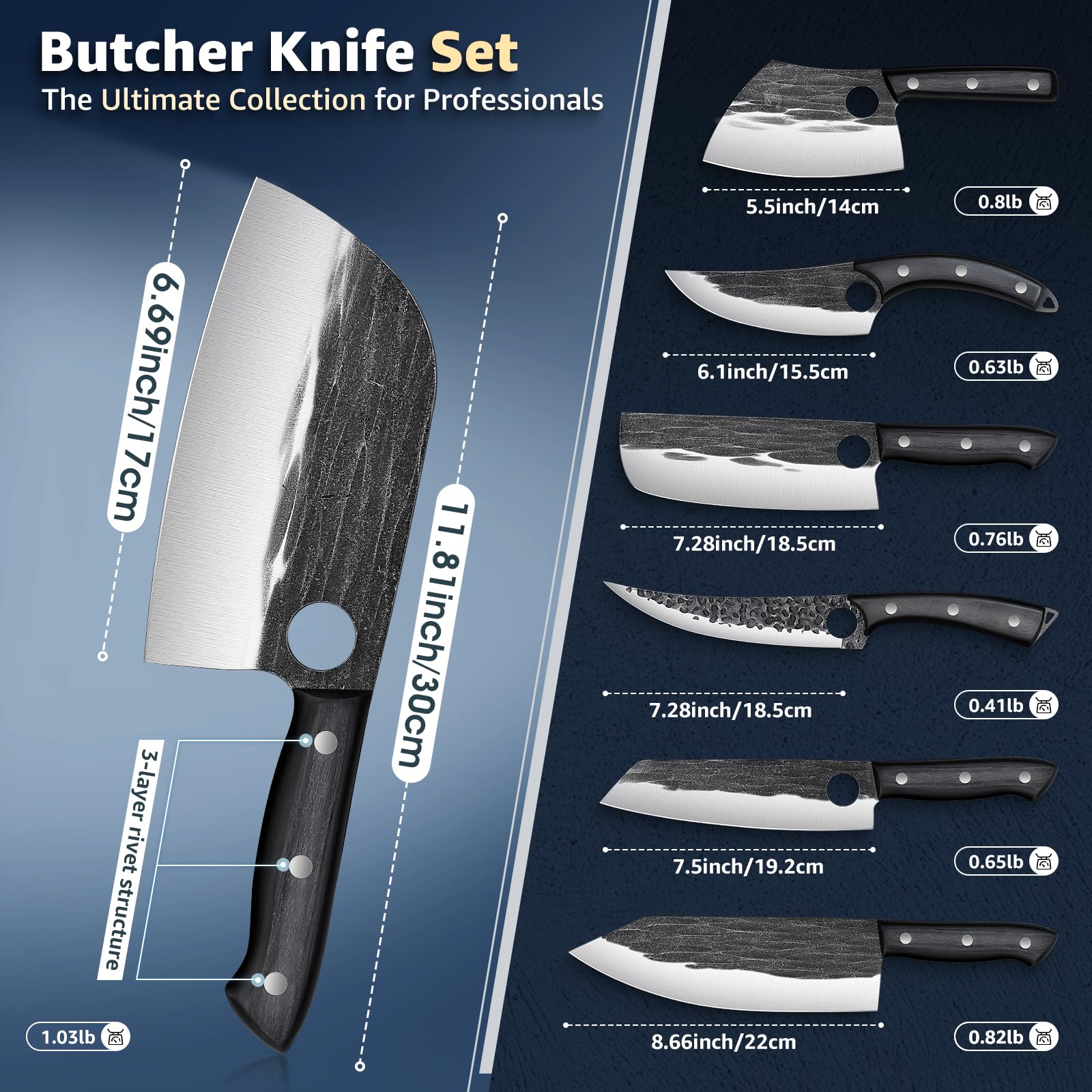 TIVOLI durable cleavers for heavy-duty chopping
