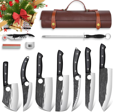 TIVOLI butcher knife set Serbian chef knife for precise slicing