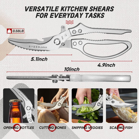 TIVOLI Poultry Shears fish scaler feature for cleaning seafood.