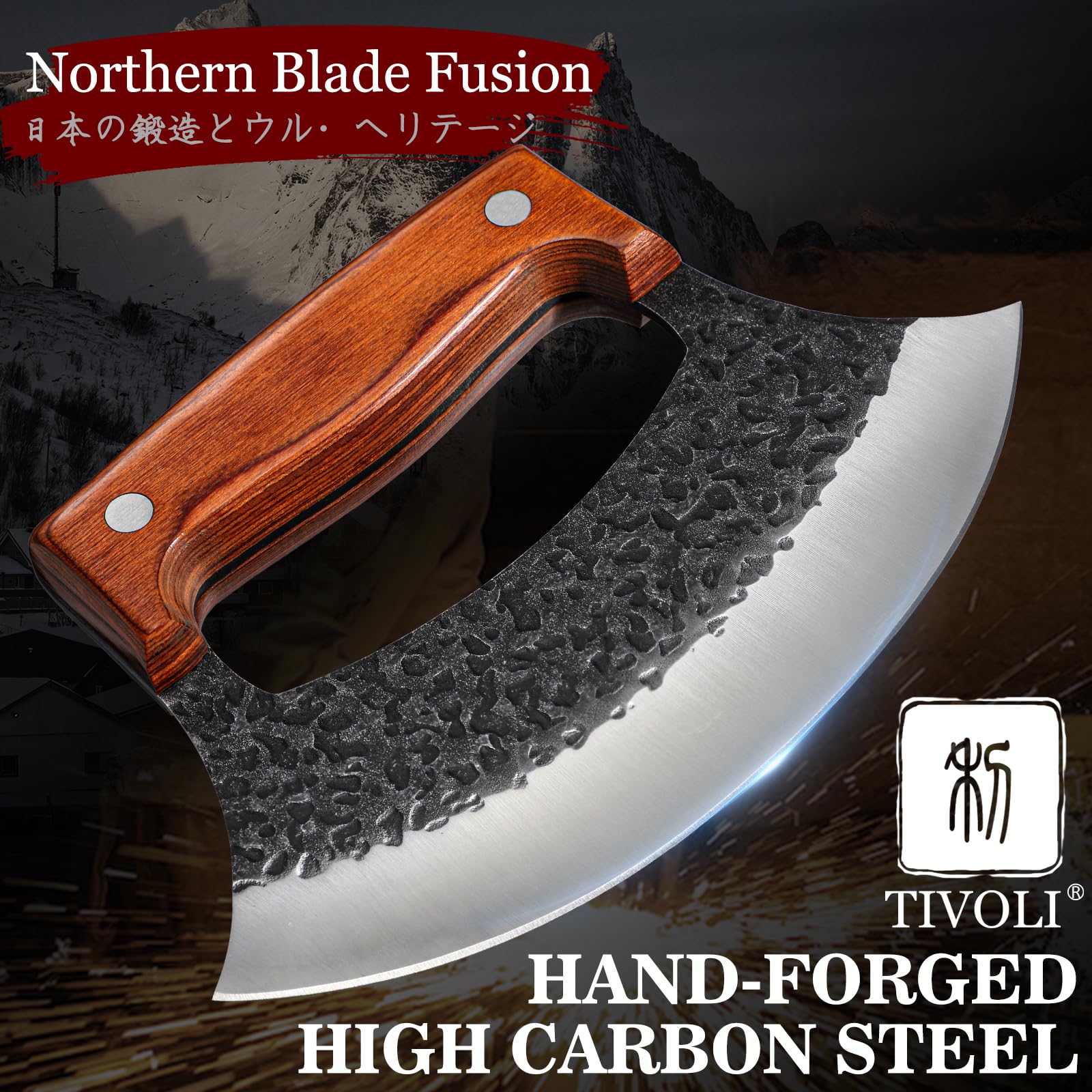 TIVOLI Ulu Knife full tang for durable, balanced control