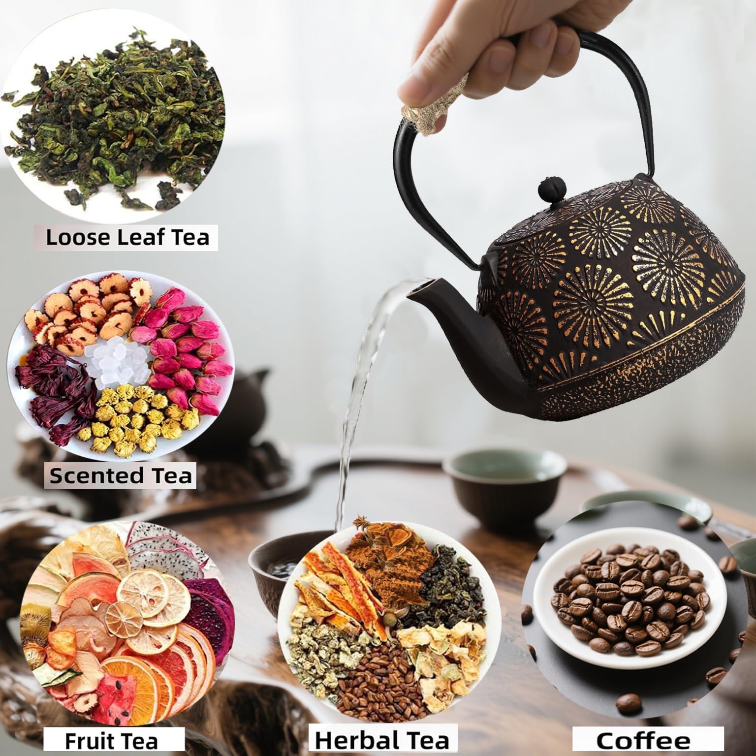 TiwisiTe teapot ceramic liner enables versatile tea types