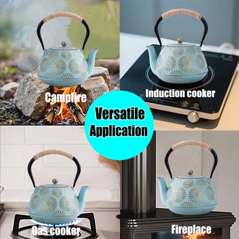 Arc-spout design of TiwisiTe teapot for precise, drip-free pouring