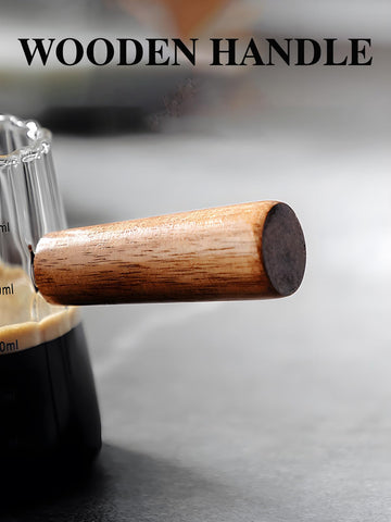 TIWPAJS glass measuring cup 180 ml with clear scale for accurate filling.