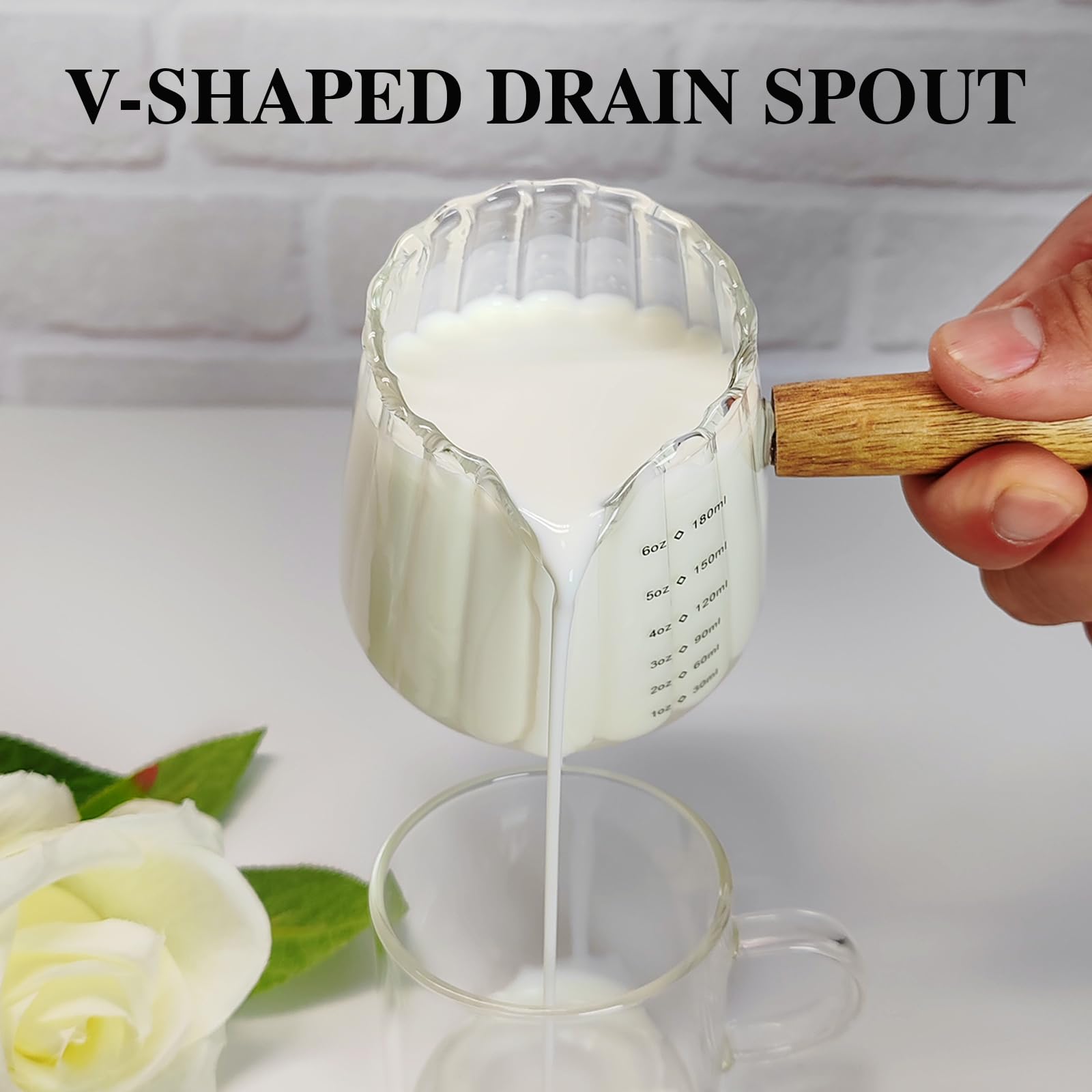 TIWPAJS glass measuring cup provides accurate portions for recipes.