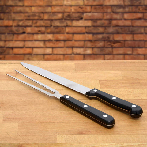 TIYOORTA 6-inch straight meat fork stabilizes meat for clean cuts.