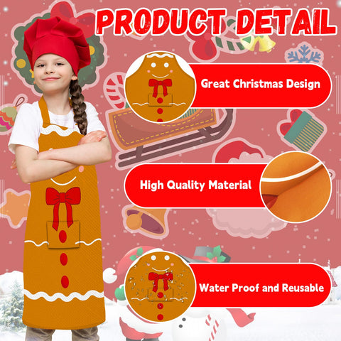 Tkifoda gingerbread print apron offers durable waterproof protection from spills.