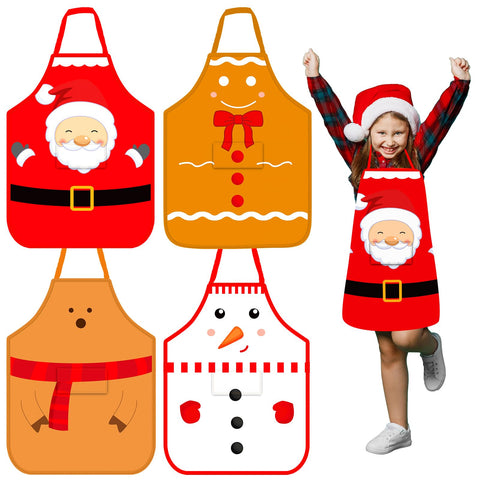 Tkifoda kids Christmas apron with pocket protects clothes during arts and crafts.