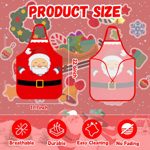 Tkifoda Christmas apron featuring Santa design for kids' party cosplay and cooking.