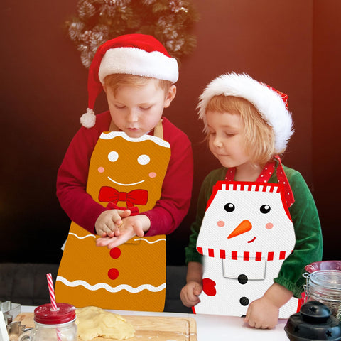 Tkifoda snowman apron design suitable for young chefs and classroom activities.