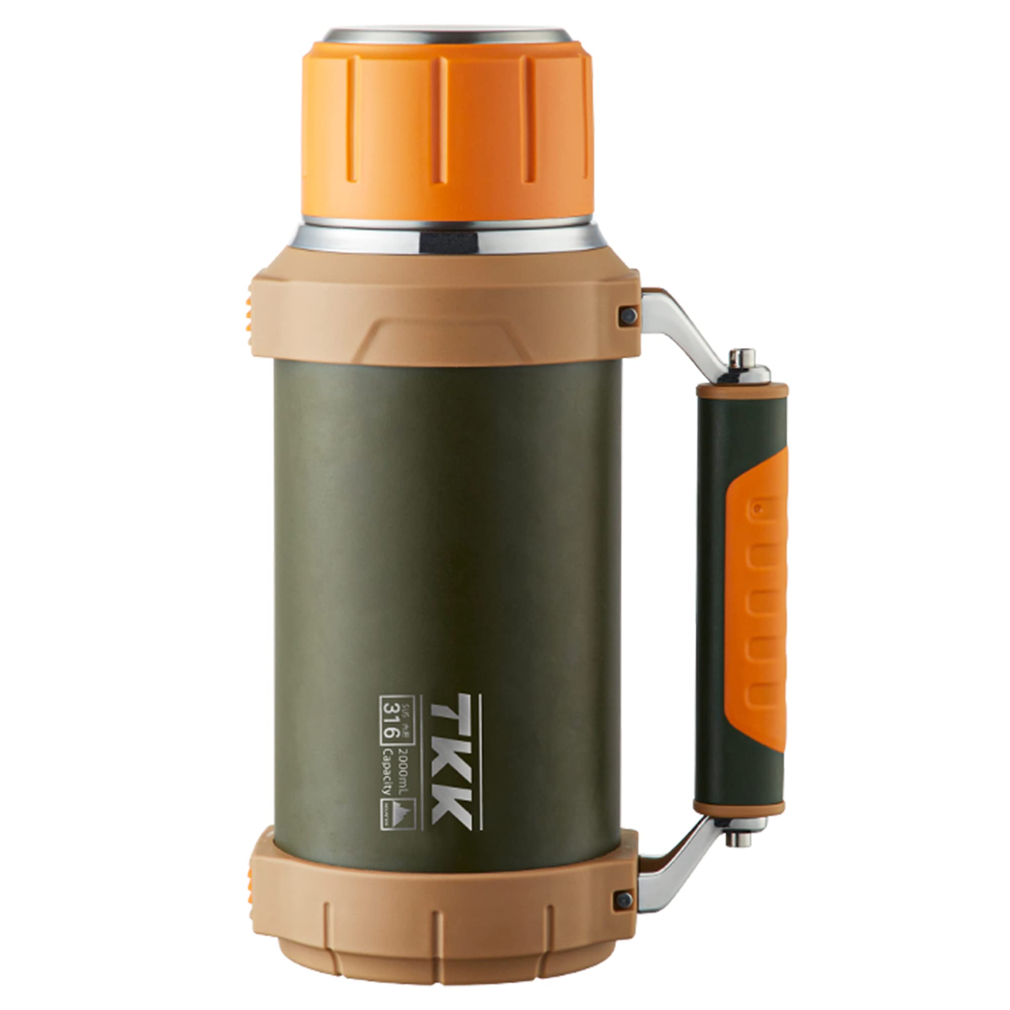 TKK large vacuum coffee bottle with handle designed for outdoor use and easy carrying.
