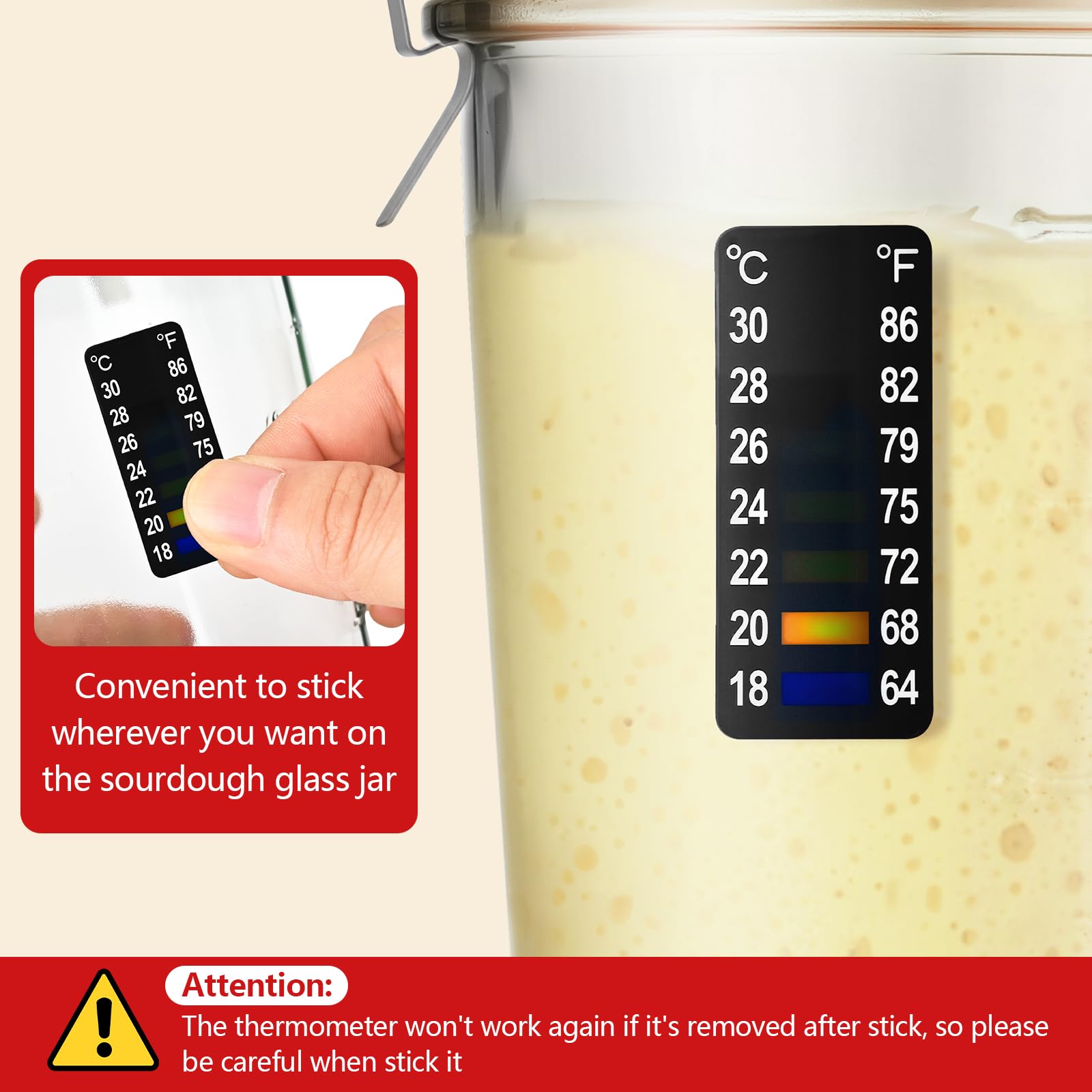 TKVAZK thermometer helps monitor temperature for consistent sourdough fermentation.