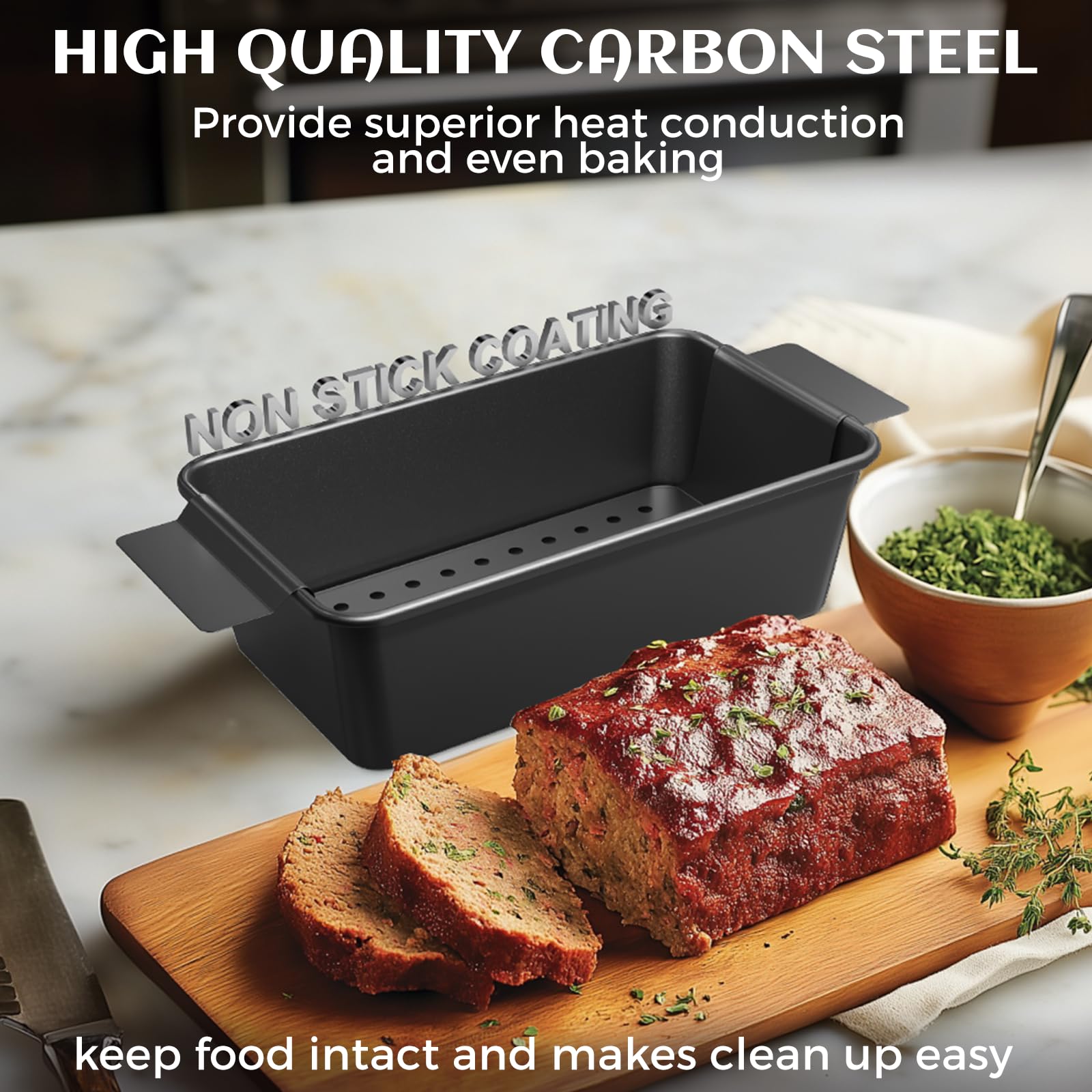 TLAZZ non-stick loaf pan releasing loaf cleanly after baking.
