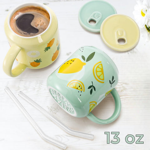 Tlence 2-pack mugs suited for home, office, or travel