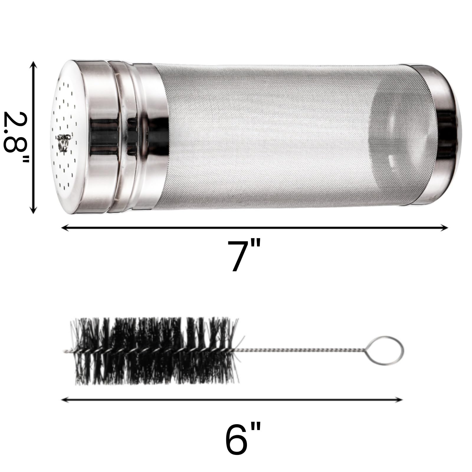 Tlence hop filter lid and mesh shown for precise filtration during brewing.