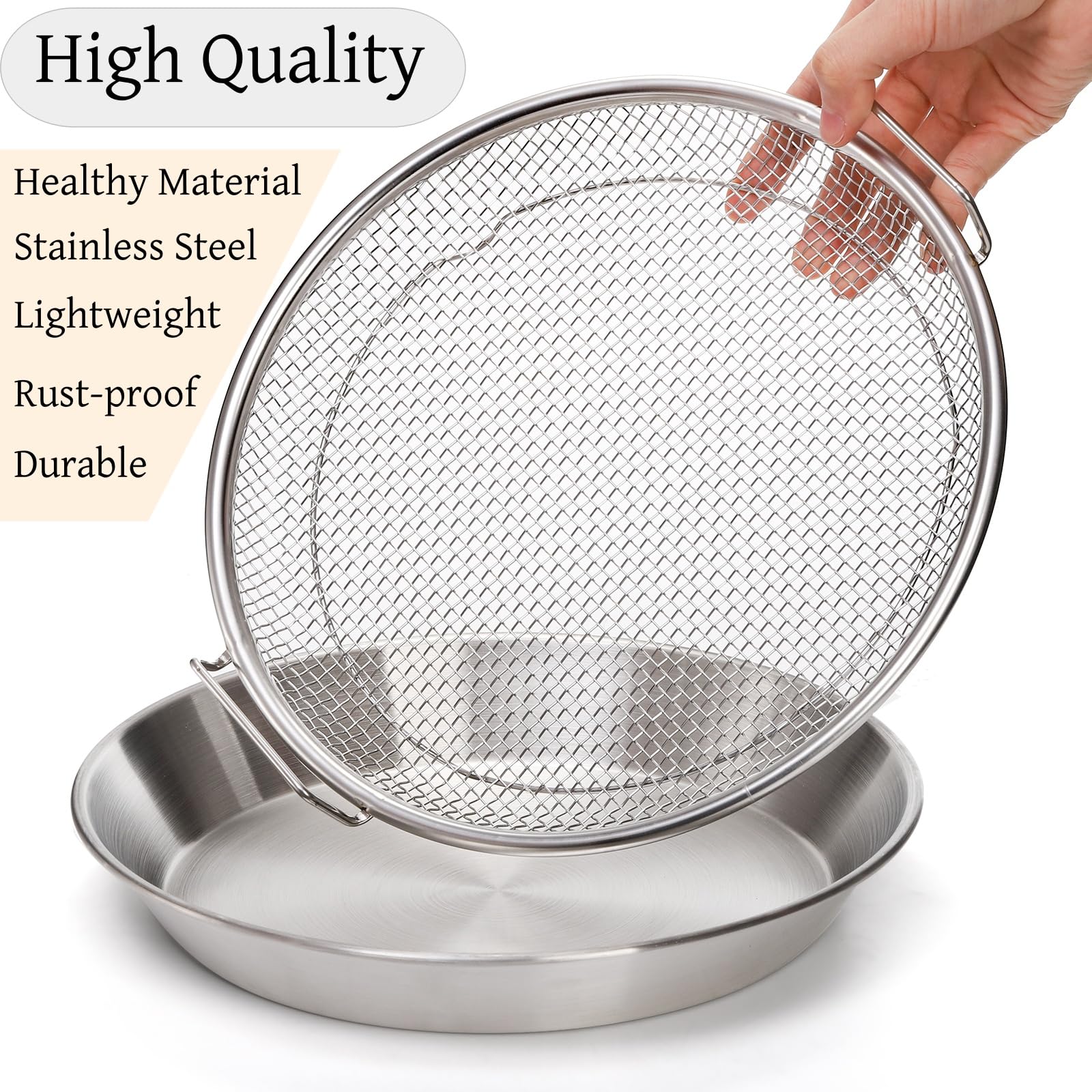 Tlence kitchen strainer with tray enables easy handling